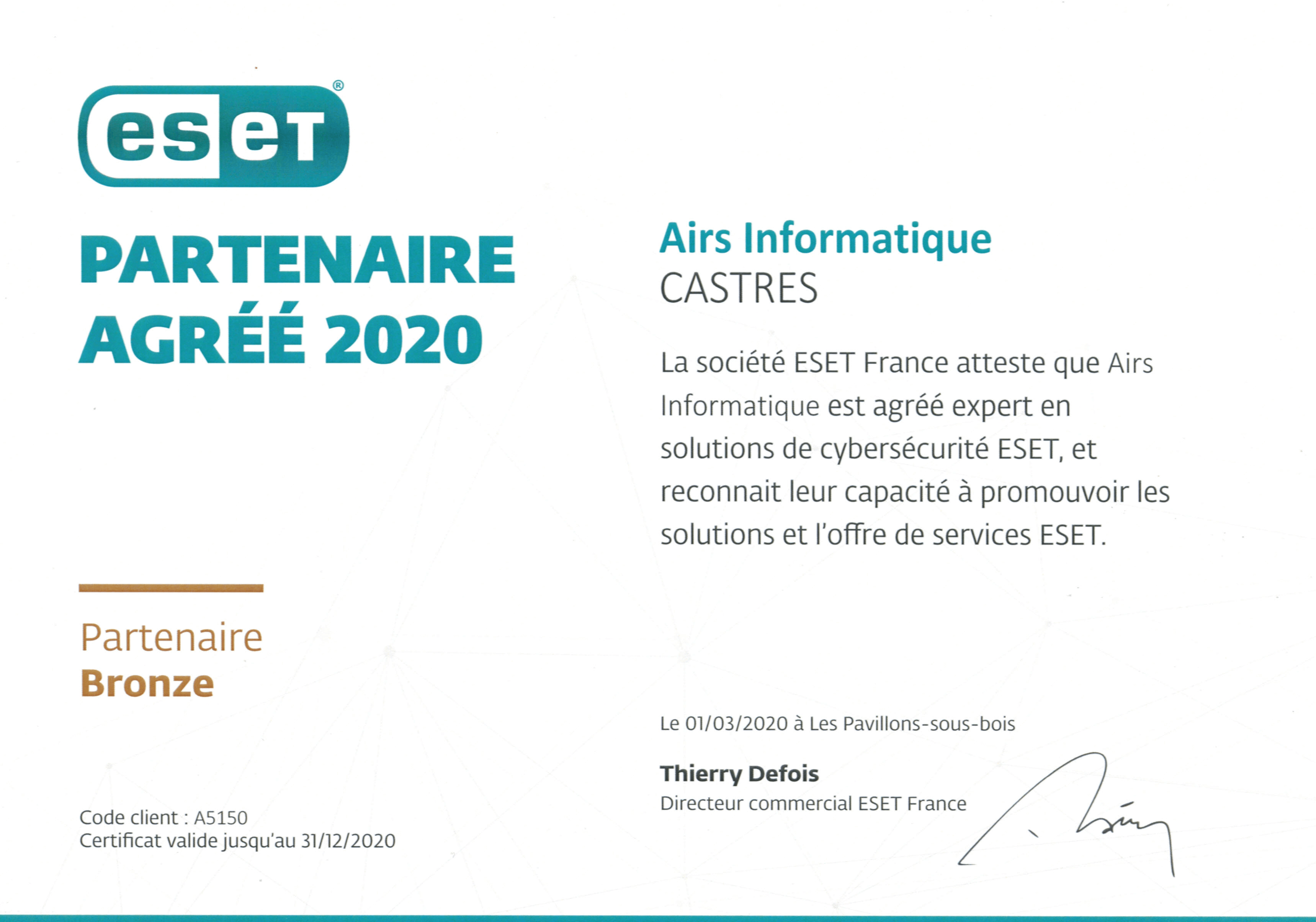 Certification Eset